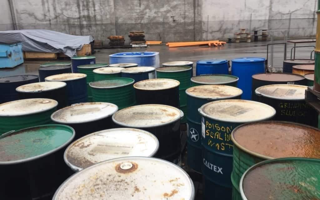 Non-compliant Chemical and Waste Storage